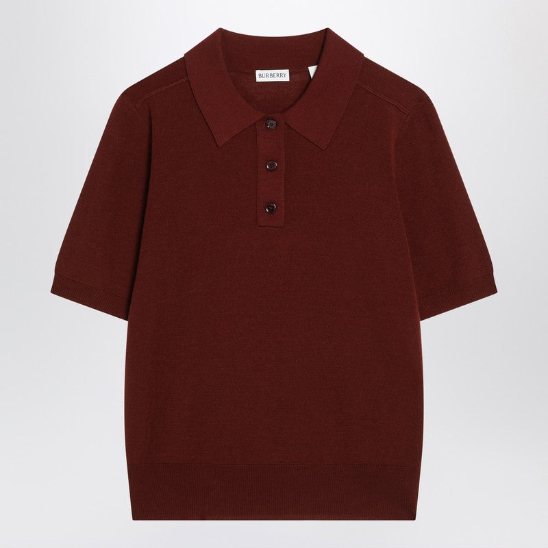 Burberry Bordeaux wool polo shirt