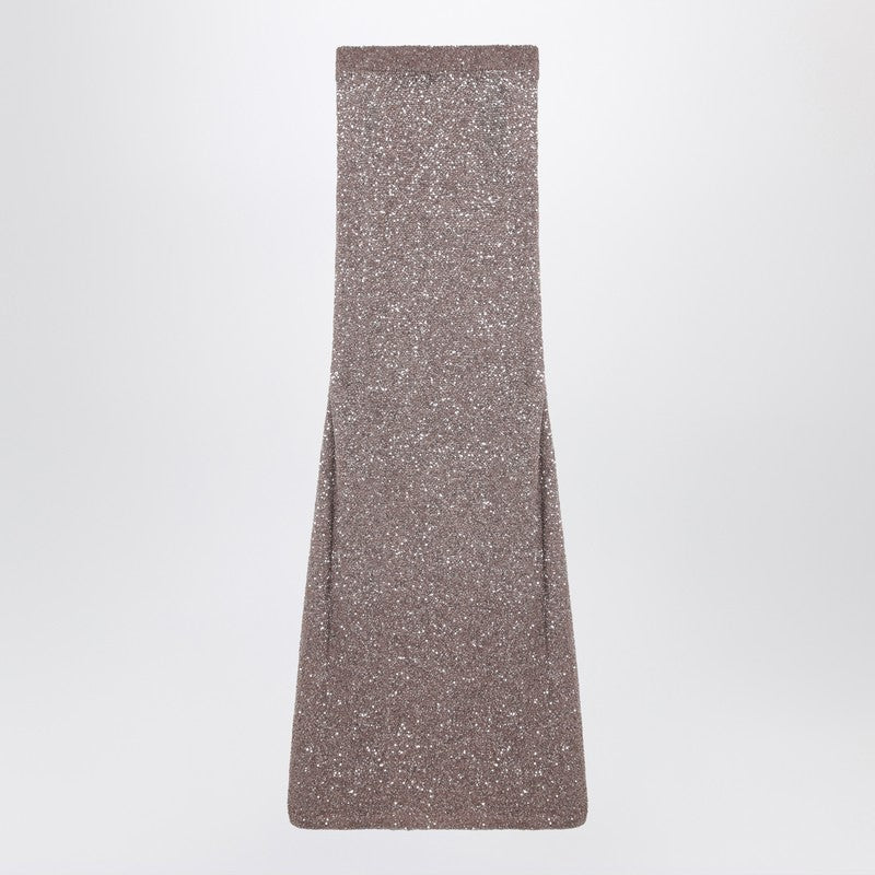 Balenciaga Light brown/silver maxi skirt with sequins