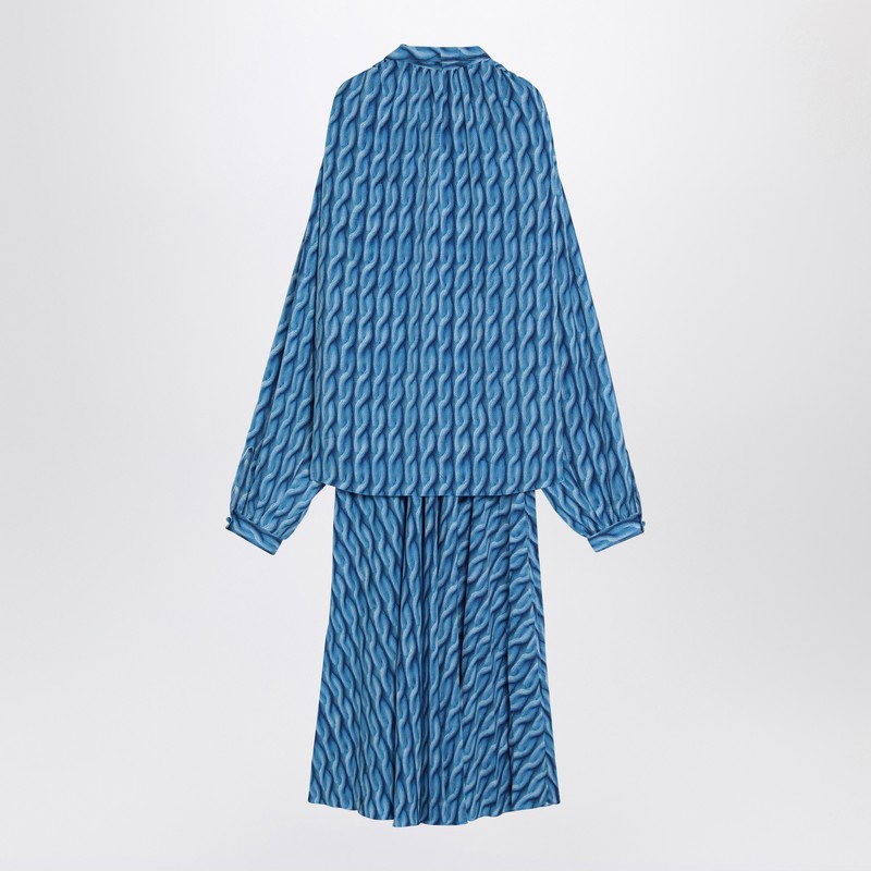 Balenciaga Midi dress with bow and blue print