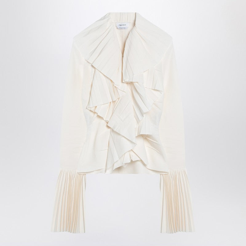 Alexander McQueen Ivory pleated blouse