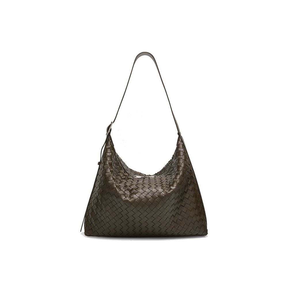 Traveller Medium Intrecciato Leather Hobo Bag