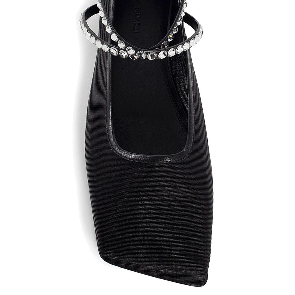 Mesh Crystal Ballerina Flats