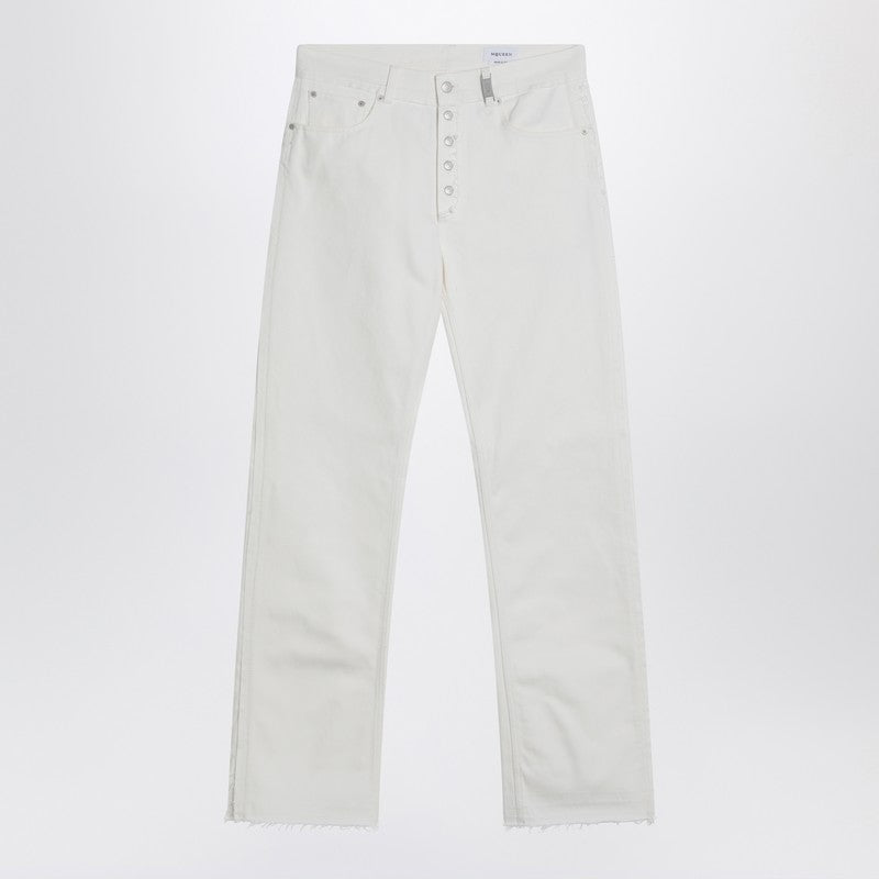 Alexander McQueen White denim trousers