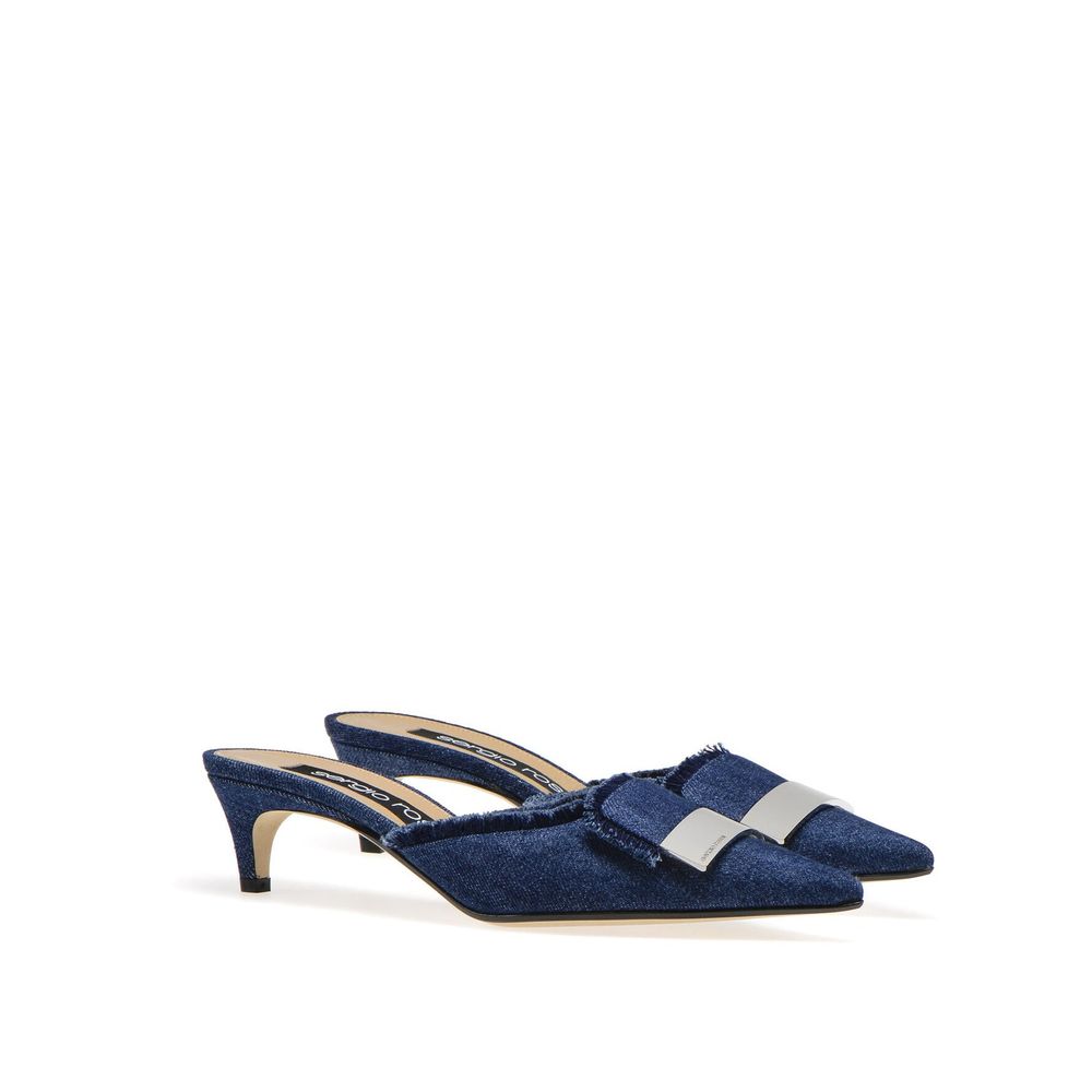 Denim Effect Mules