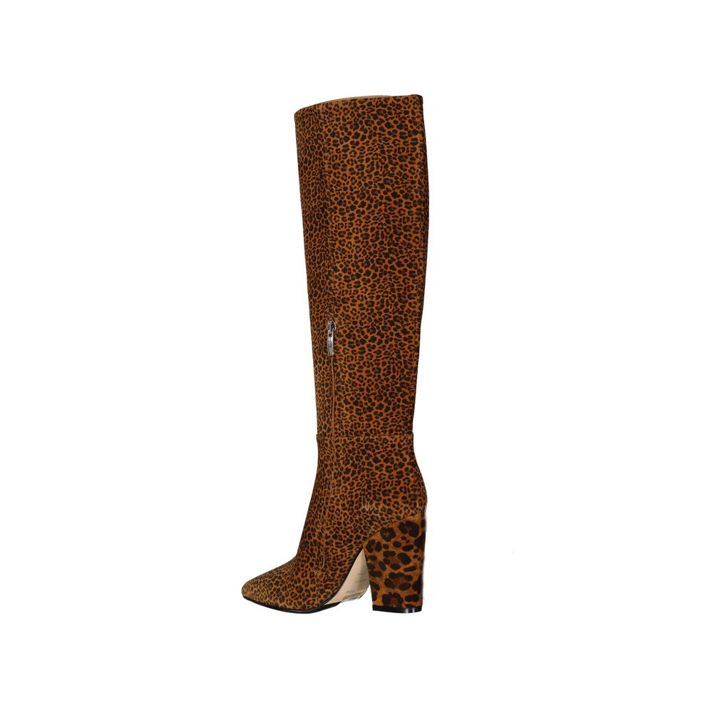 Leopard-Print Leather Boots