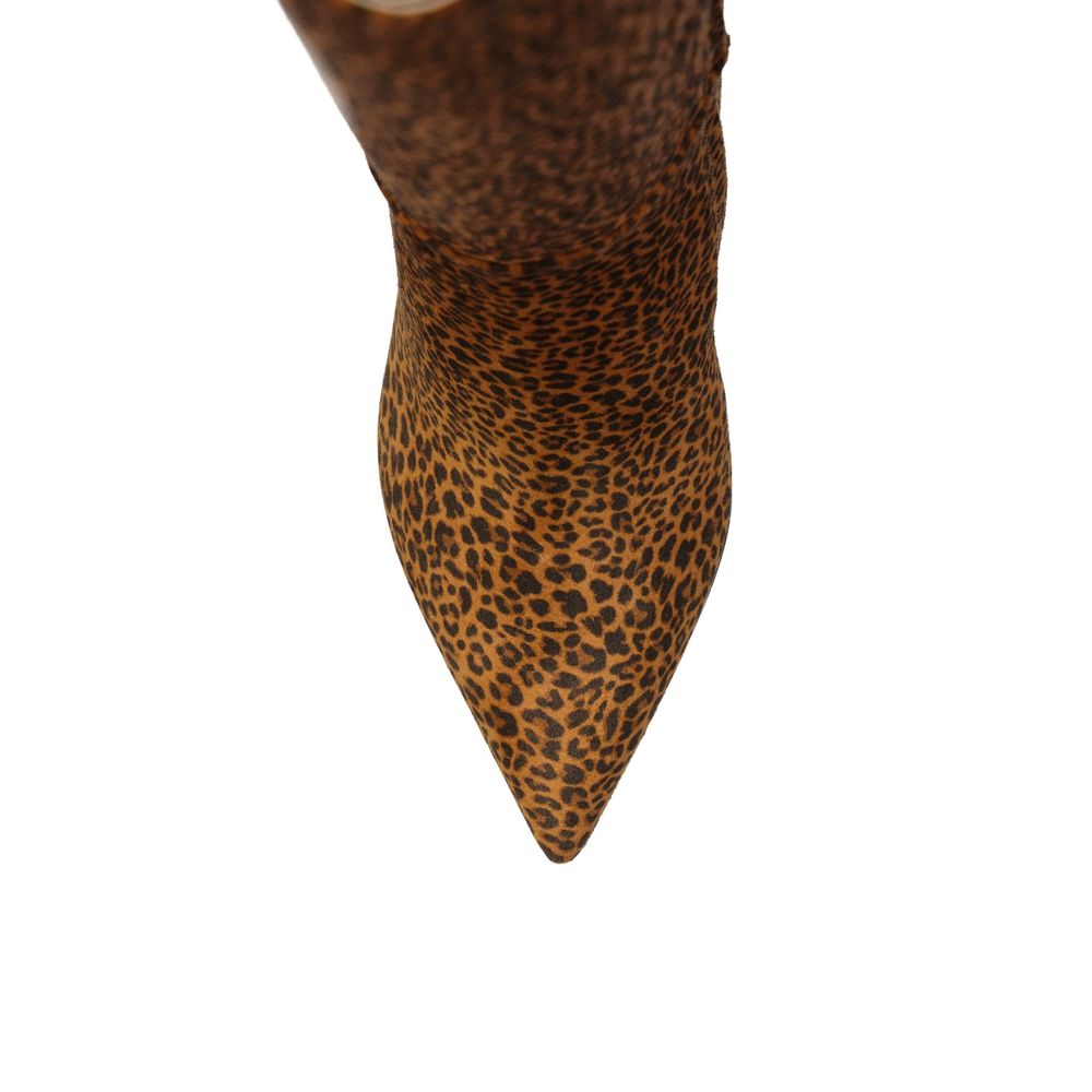Leopard-Print Leather Boots