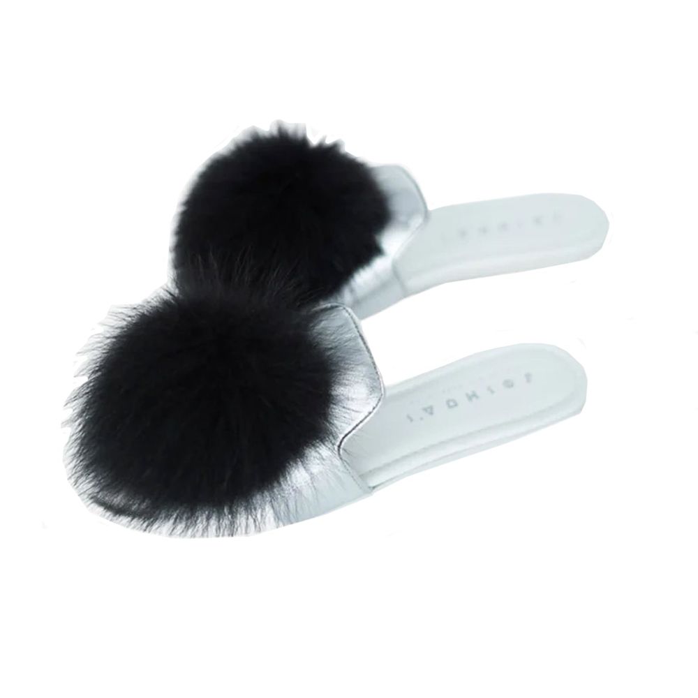 Leather And Fur Mules
