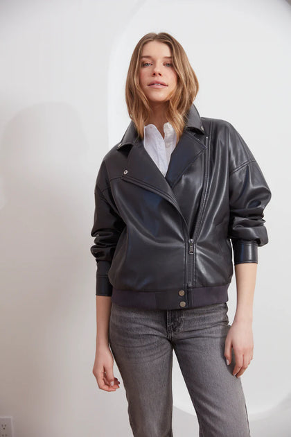 Carey Moto Vegan Leather Jacket