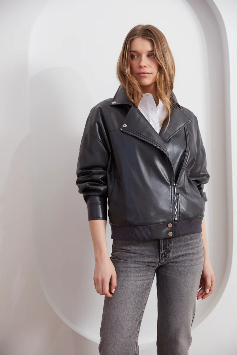 Carey Moto Vegan Leather Jacket