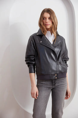 Carey Moto Vegan Leather Jacket