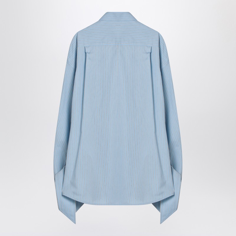 Balenciaga Light blue striped shirt with knotted cuffs