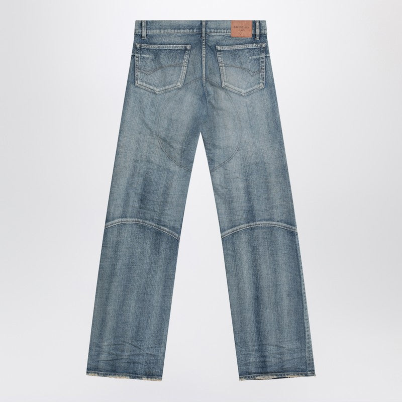 Balenciaga Light washed wide-leg blue jeans