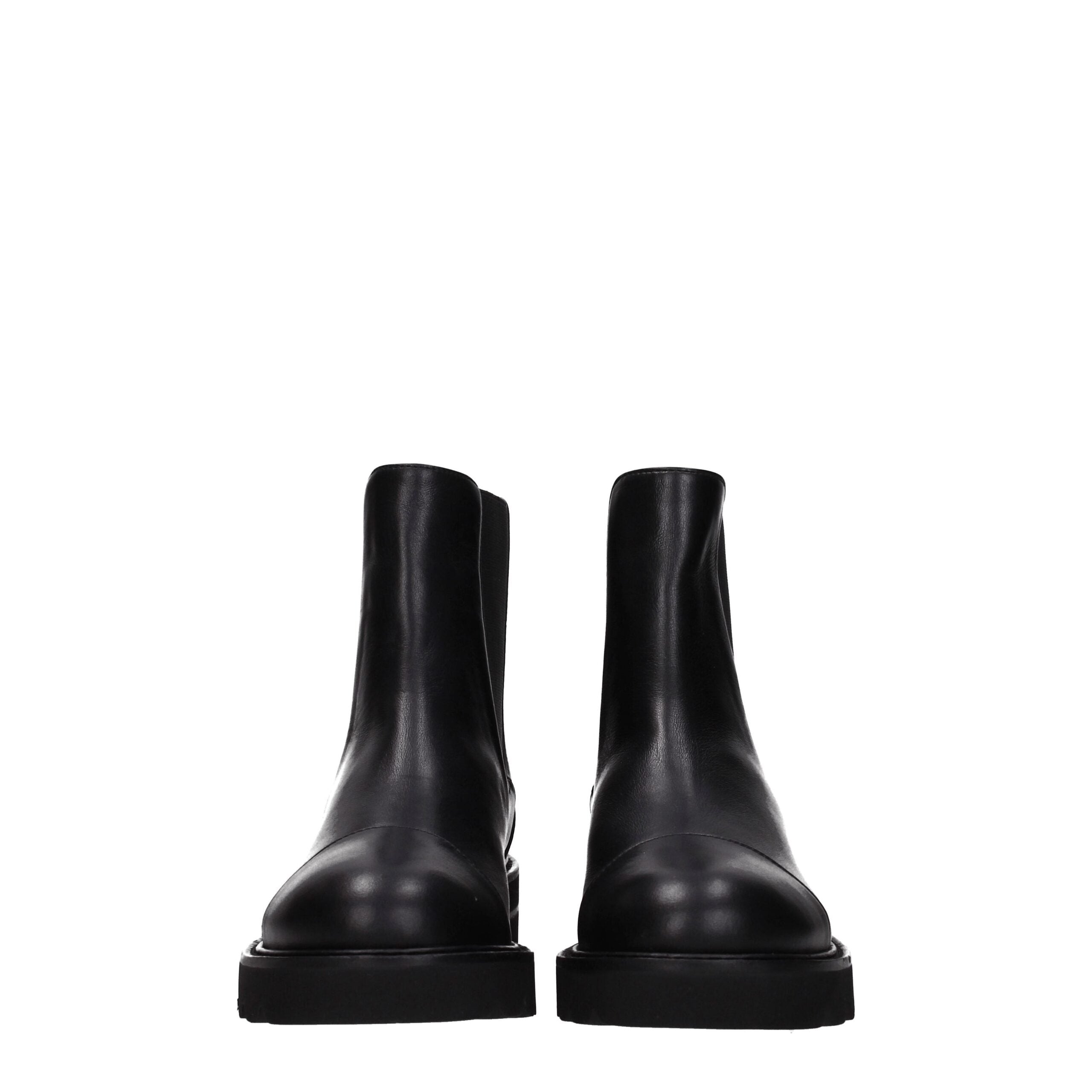 Black Leather Ankle Boots