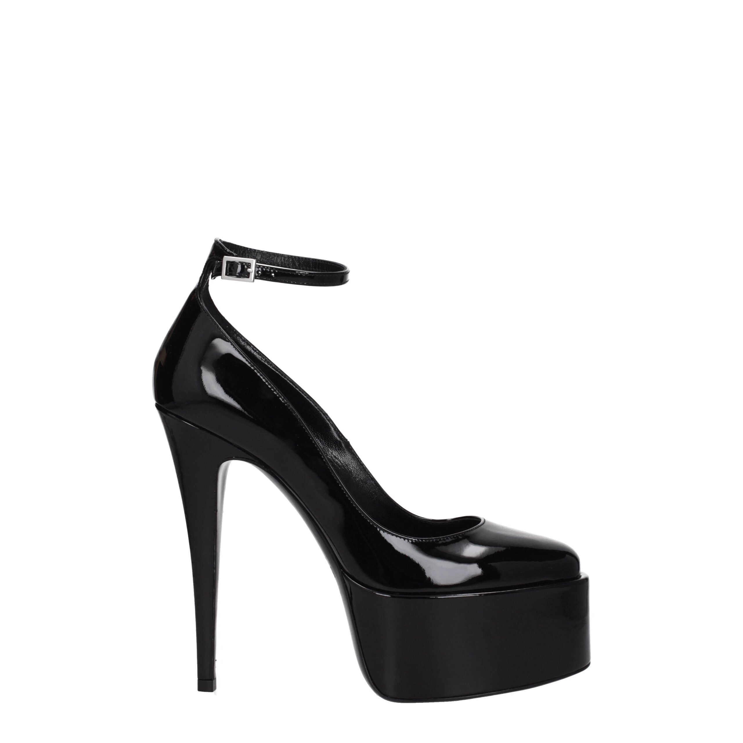 Black Leather Platforms Pumps