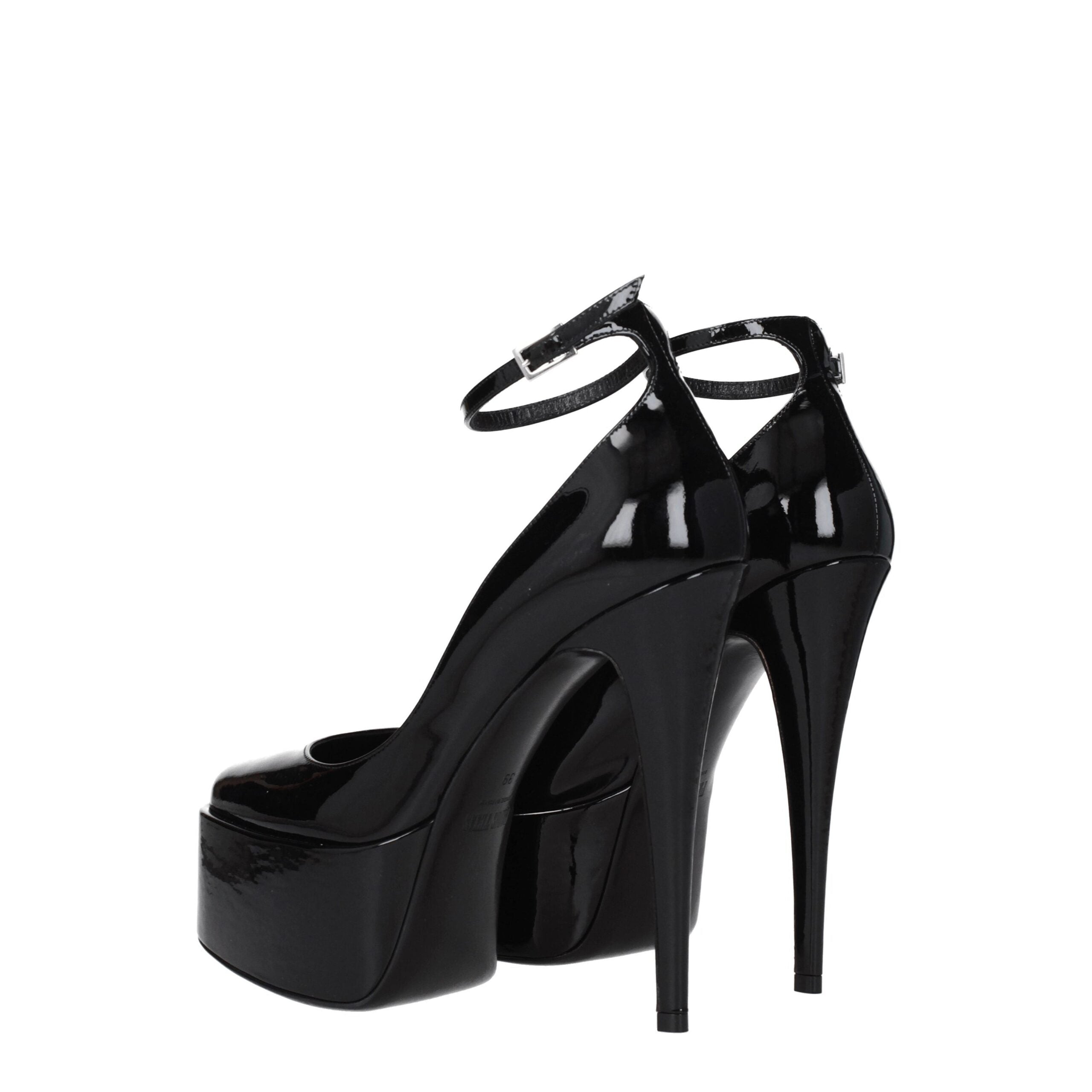 Black Leather Platforms Pumps