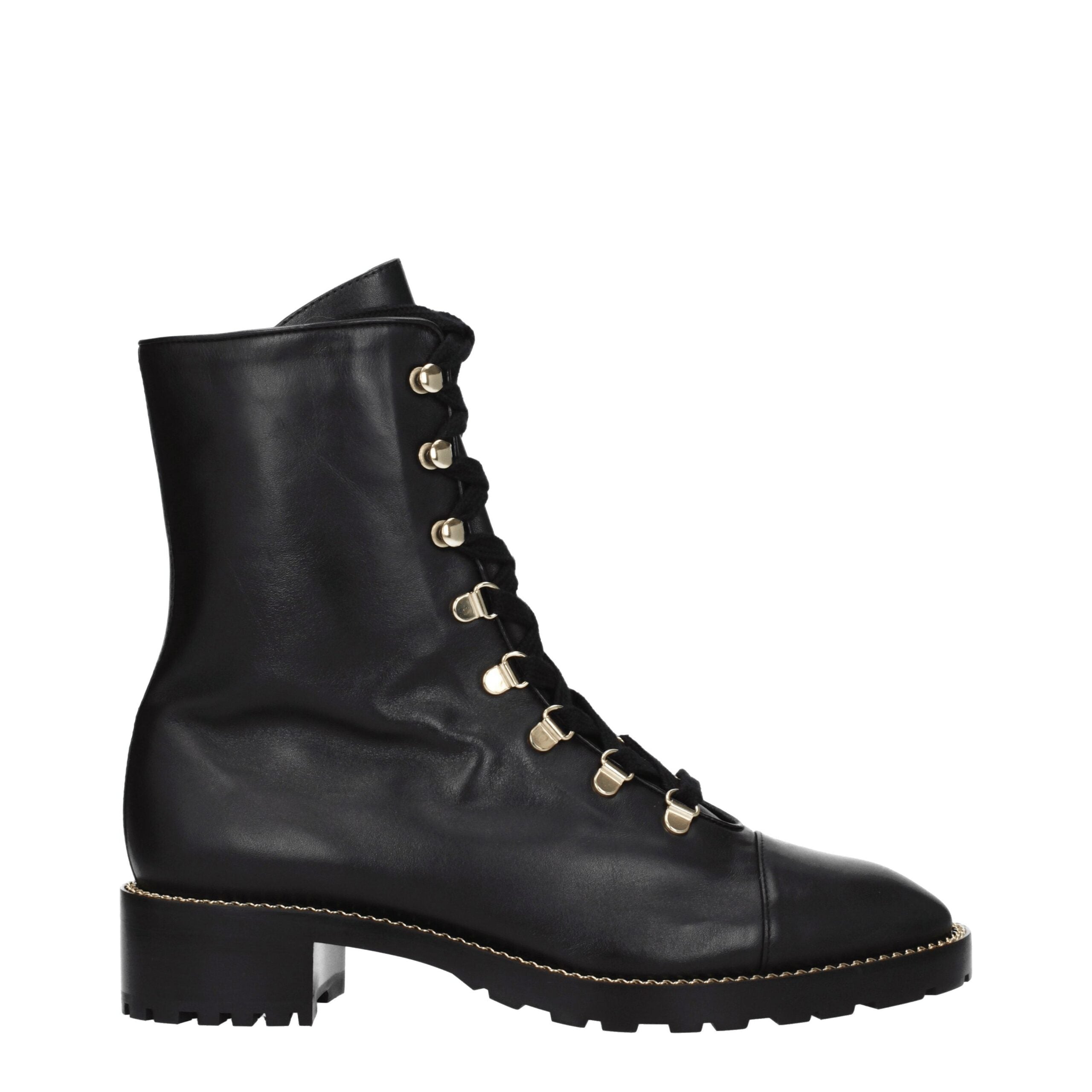 Black Leather Ankle Boots