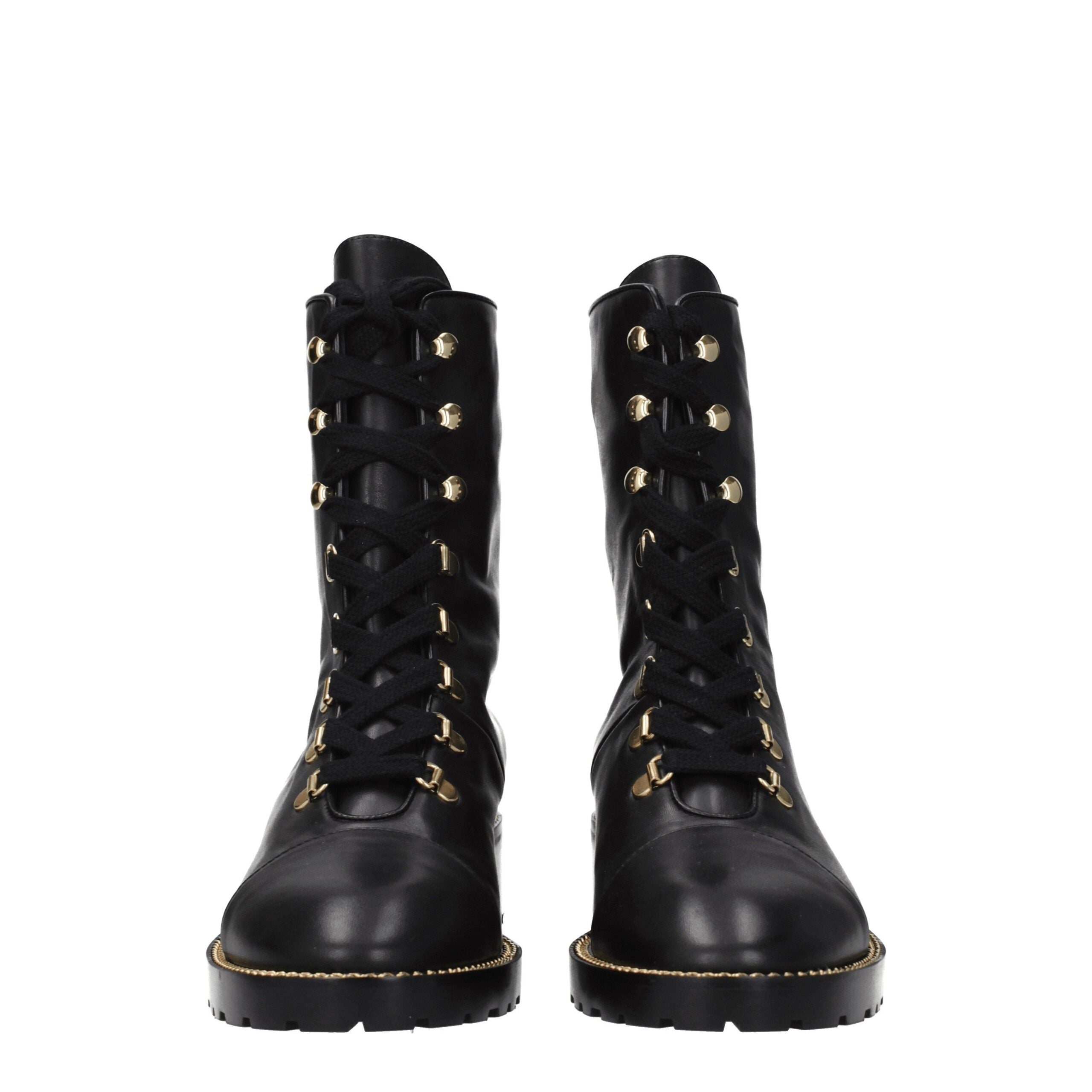 Black Leather Ankle Boots