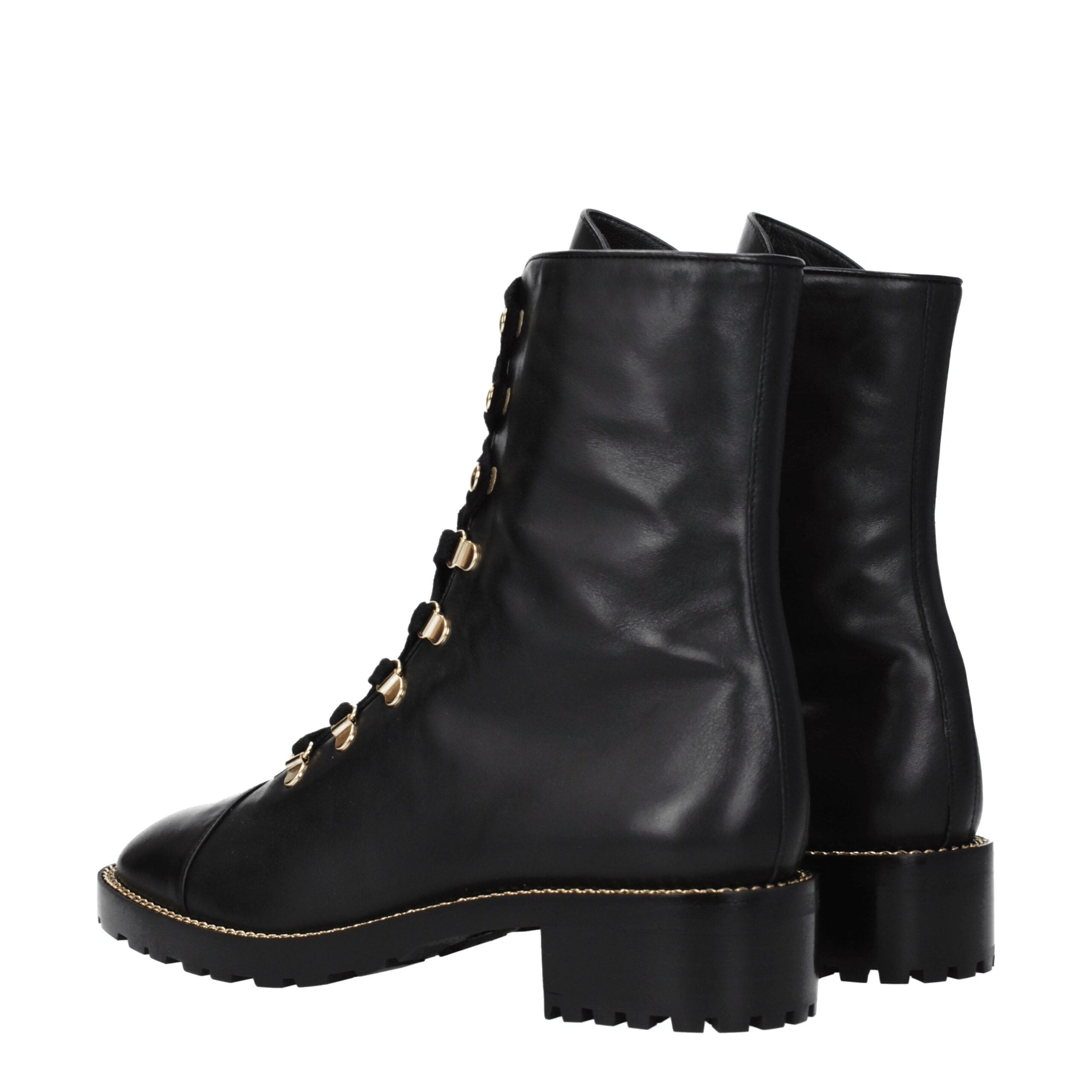 Black Leather Ankle Boots