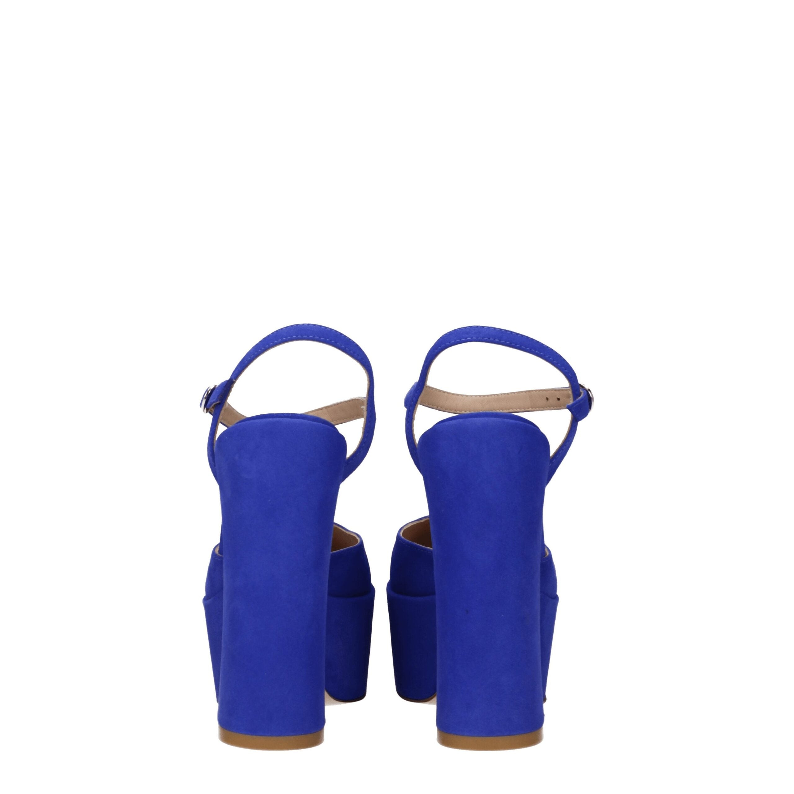 Blue Leather Platforms