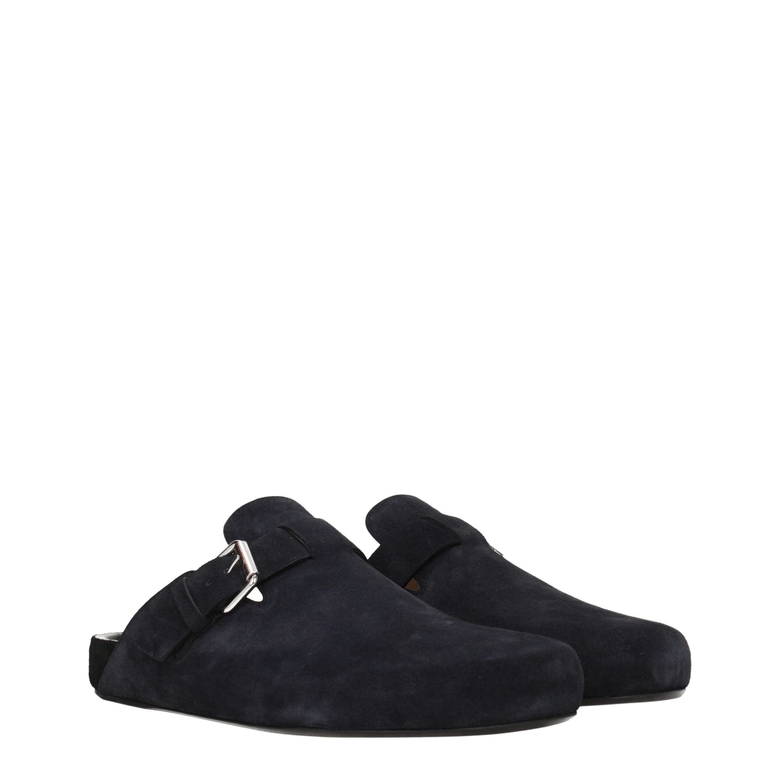 Black Leather Slippers Sandals