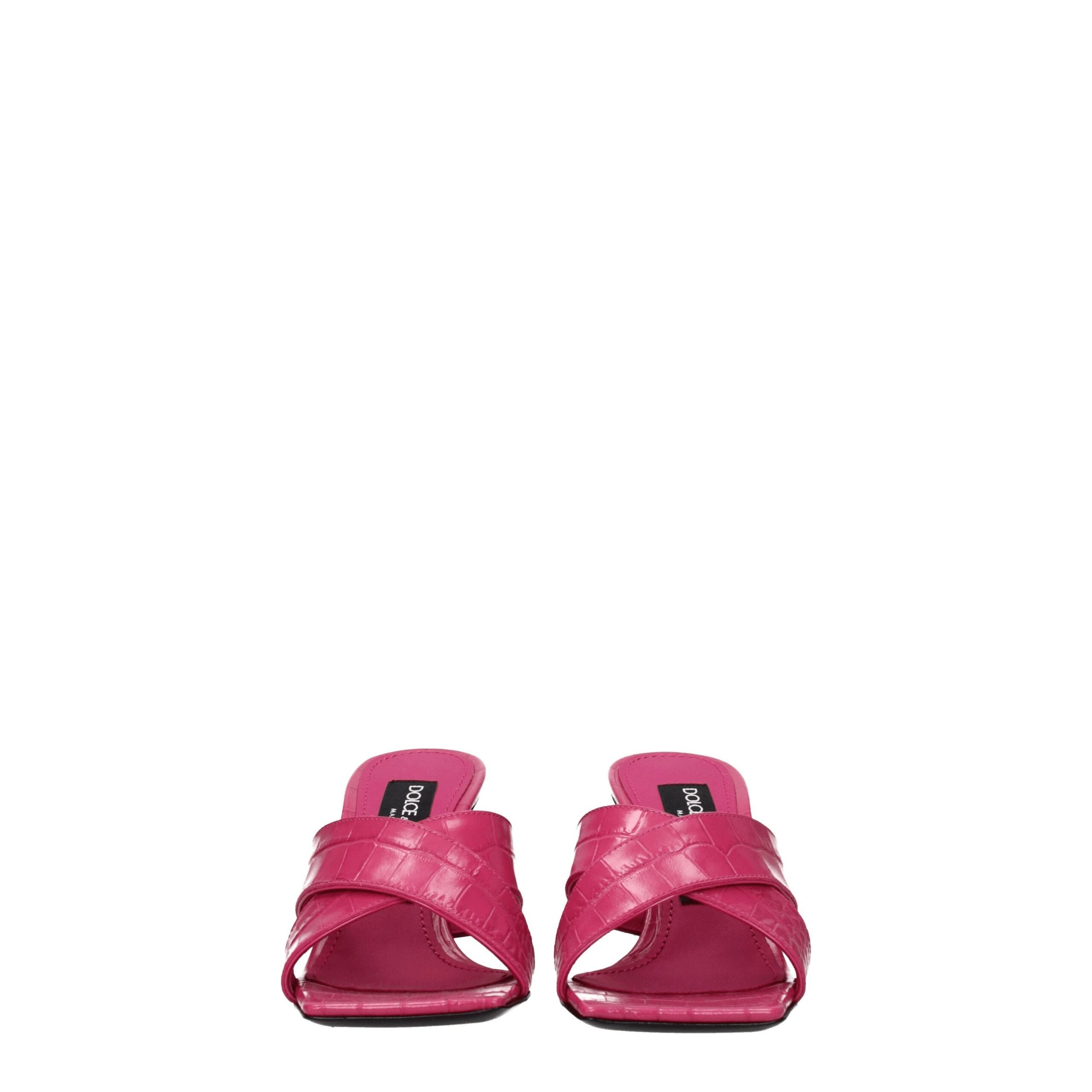 Pink Leather Platforms