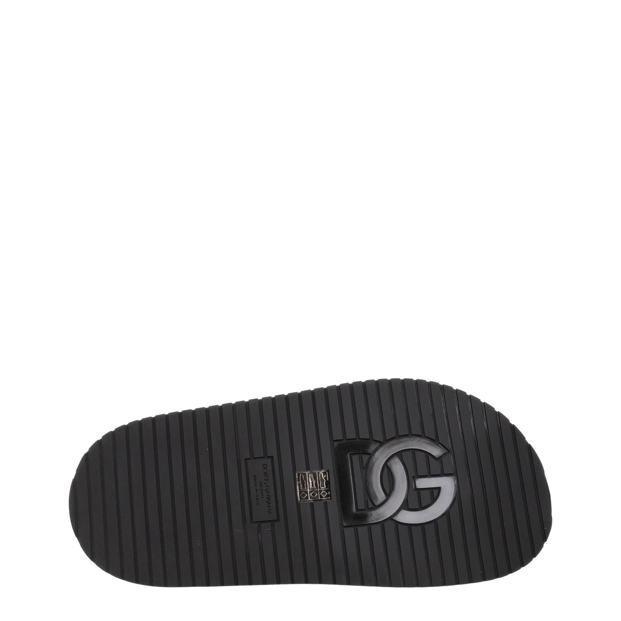 Black Leather Slippers Sandals