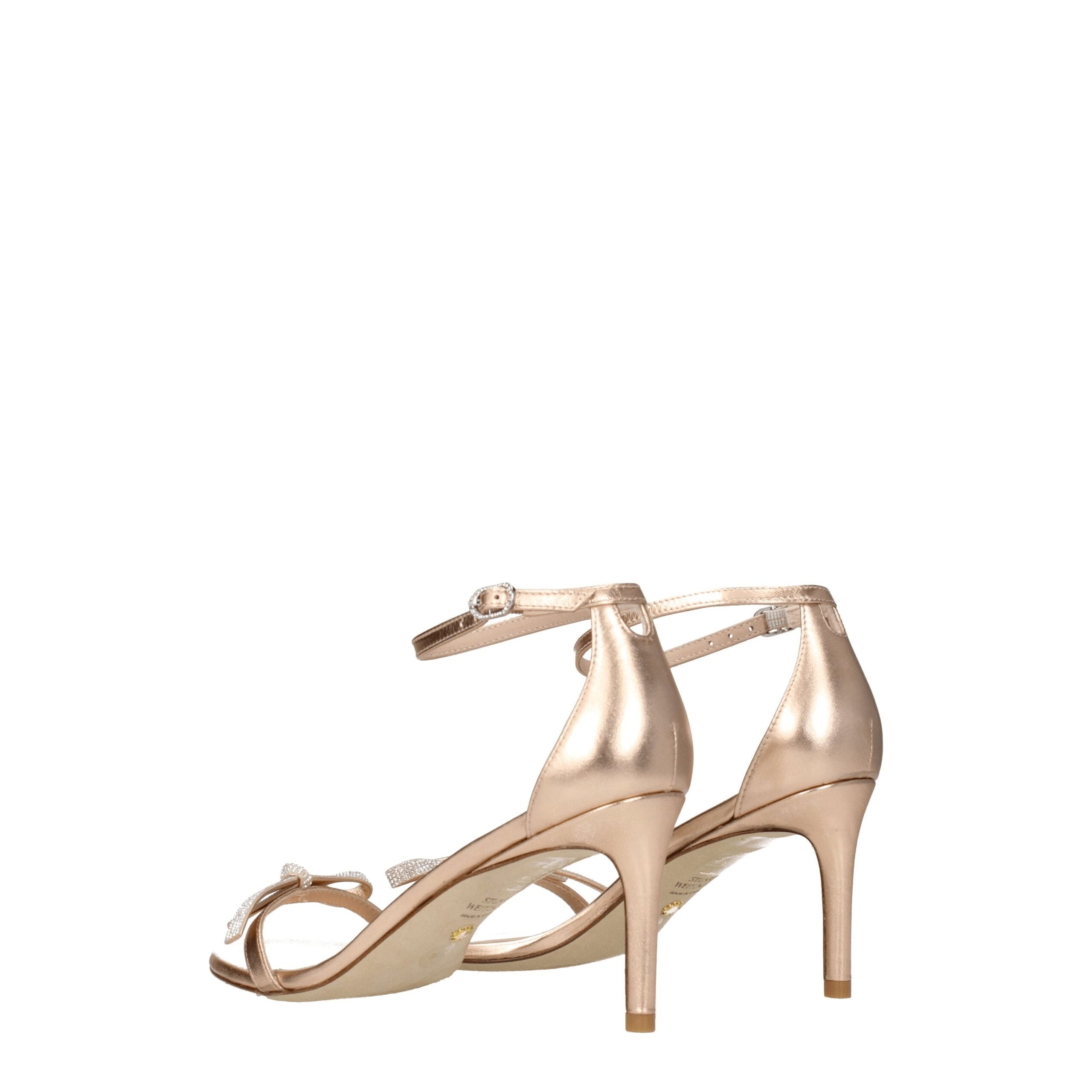 Pink Leather Stiletto Heels Sandals