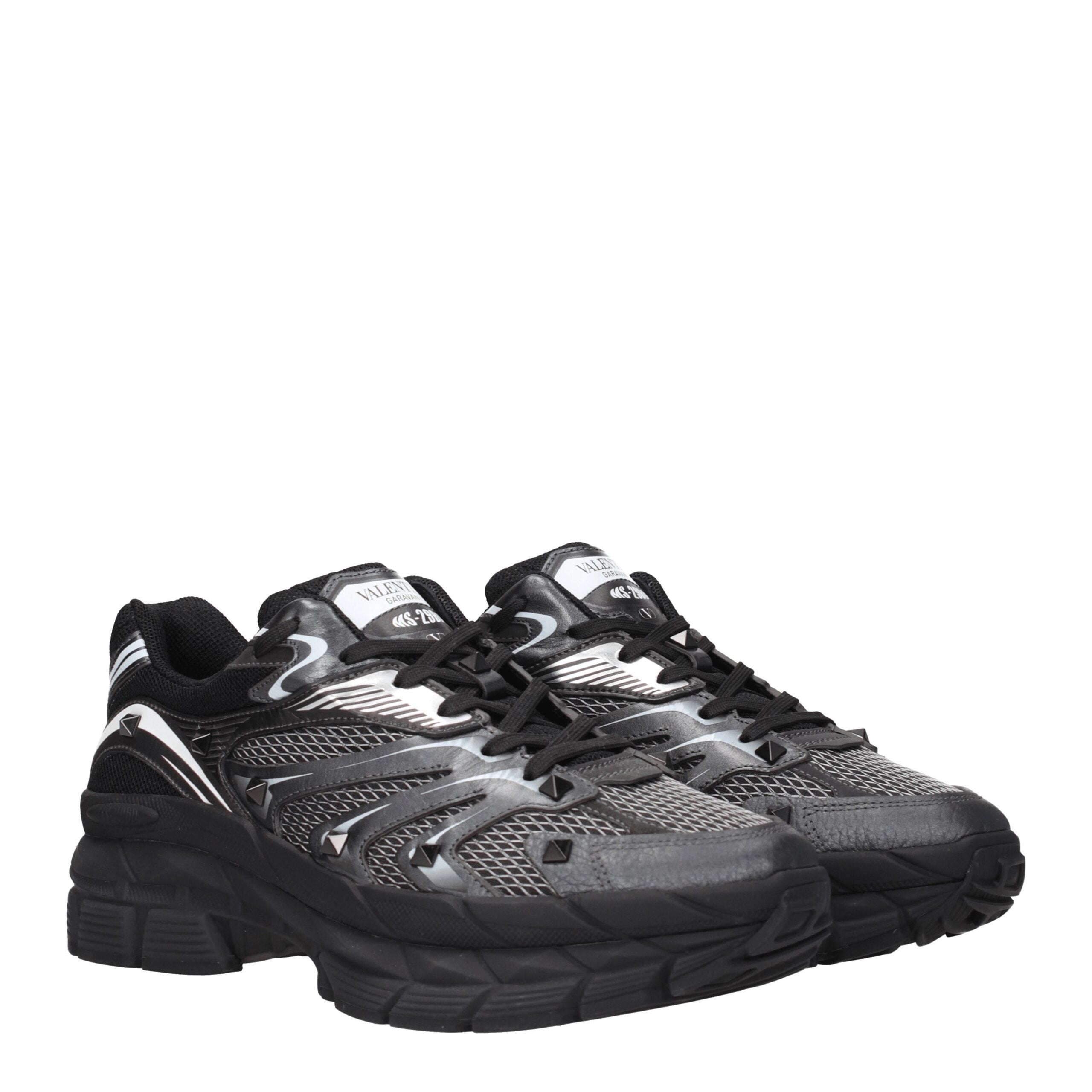 Black Fabric Athletic Sneakers
