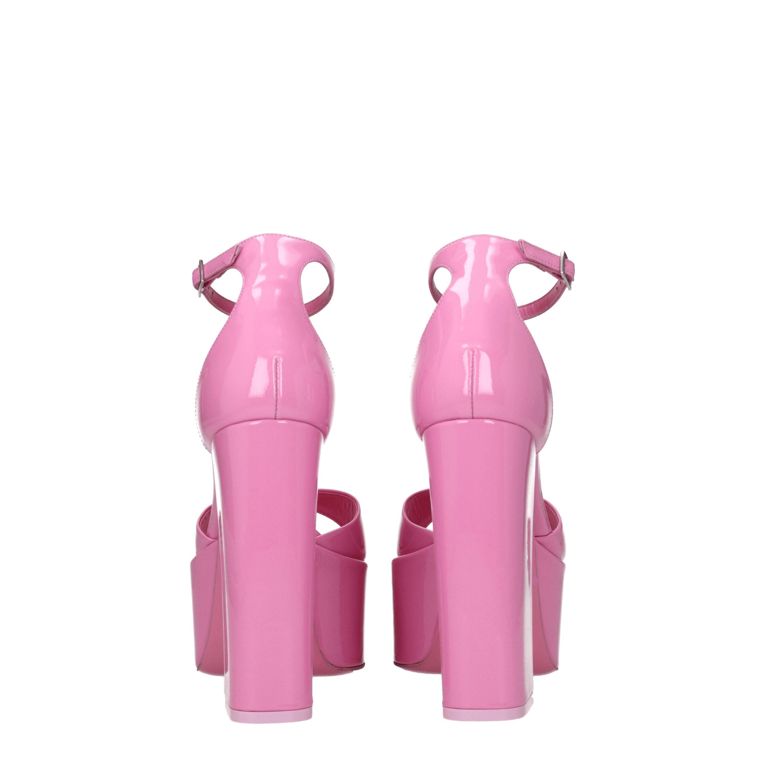Pink Leather Platforms