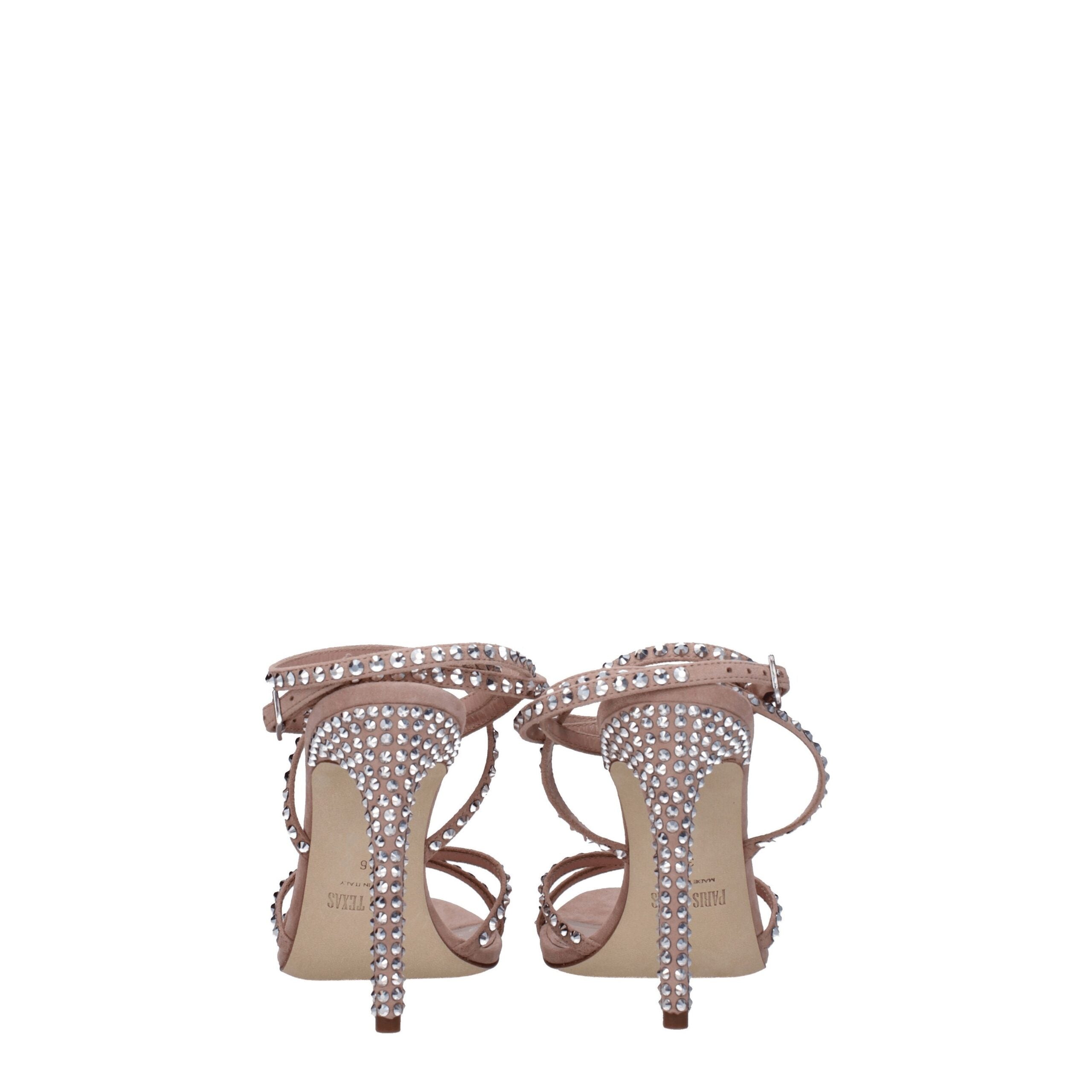 Pink Leather Stiletto Heels Sandals