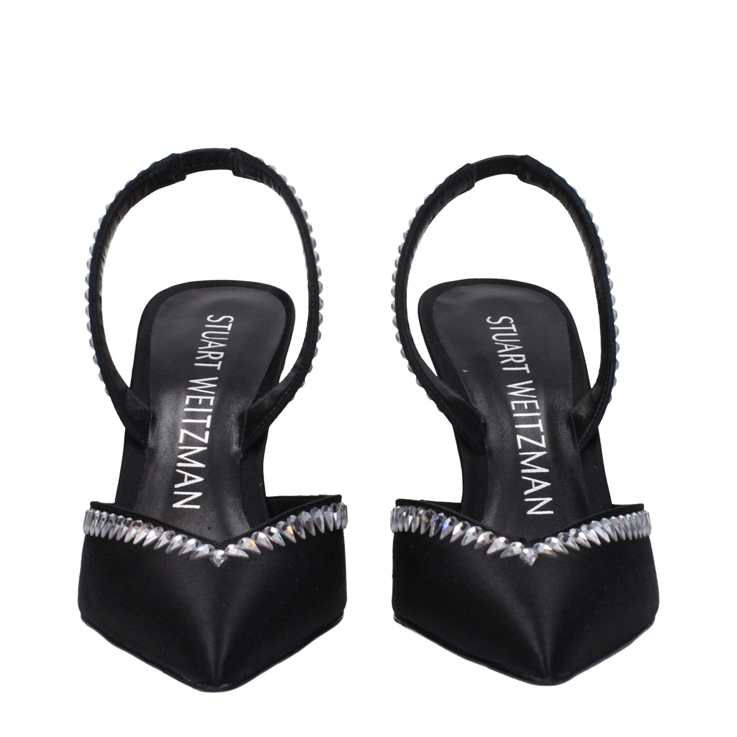 Black Satin Stiletto Heels Sandals