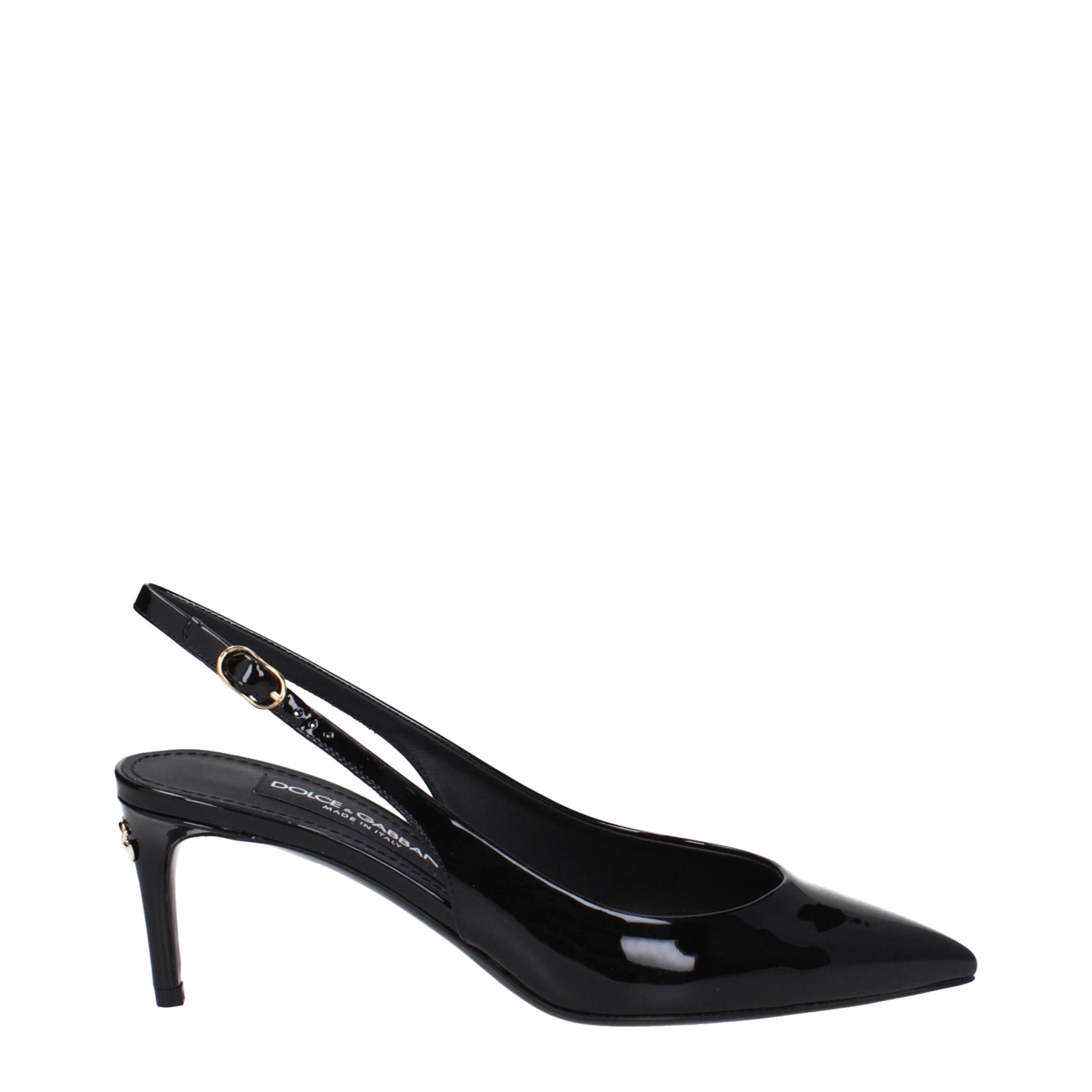 Black Leather High Heel Pumps