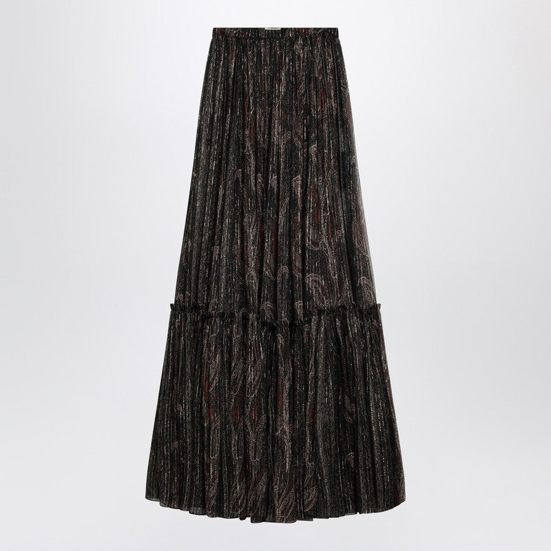 Saint Laurent Ruffled skirt with Paisley print