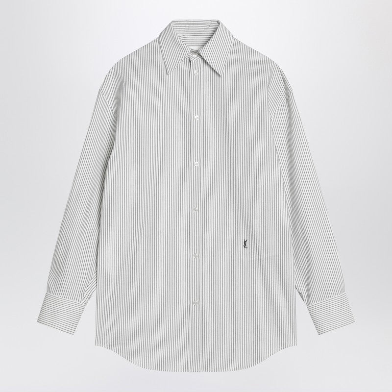 Saint Laurent Cassandre black/white pinstripe shirt