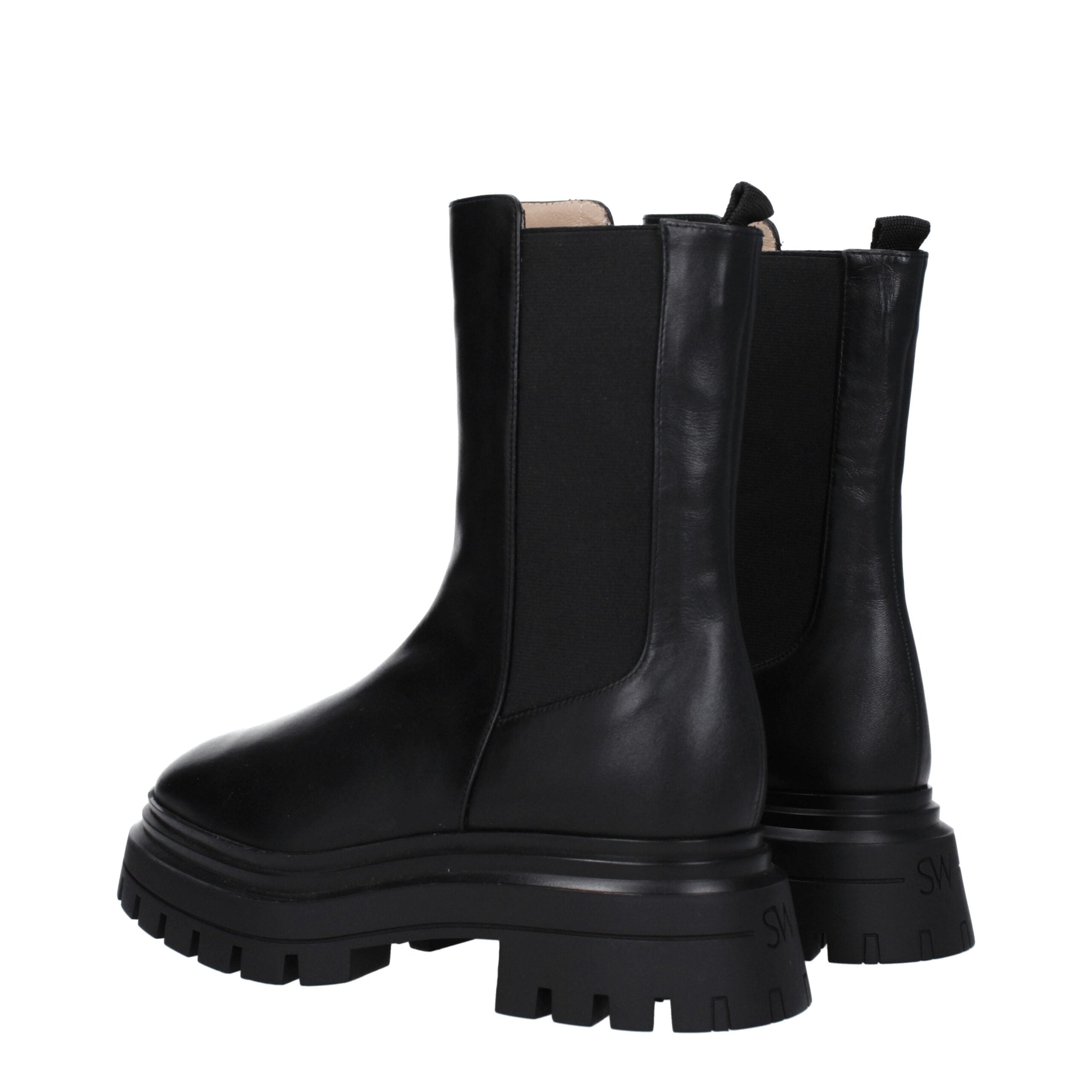 Black Leather Ankle Boots