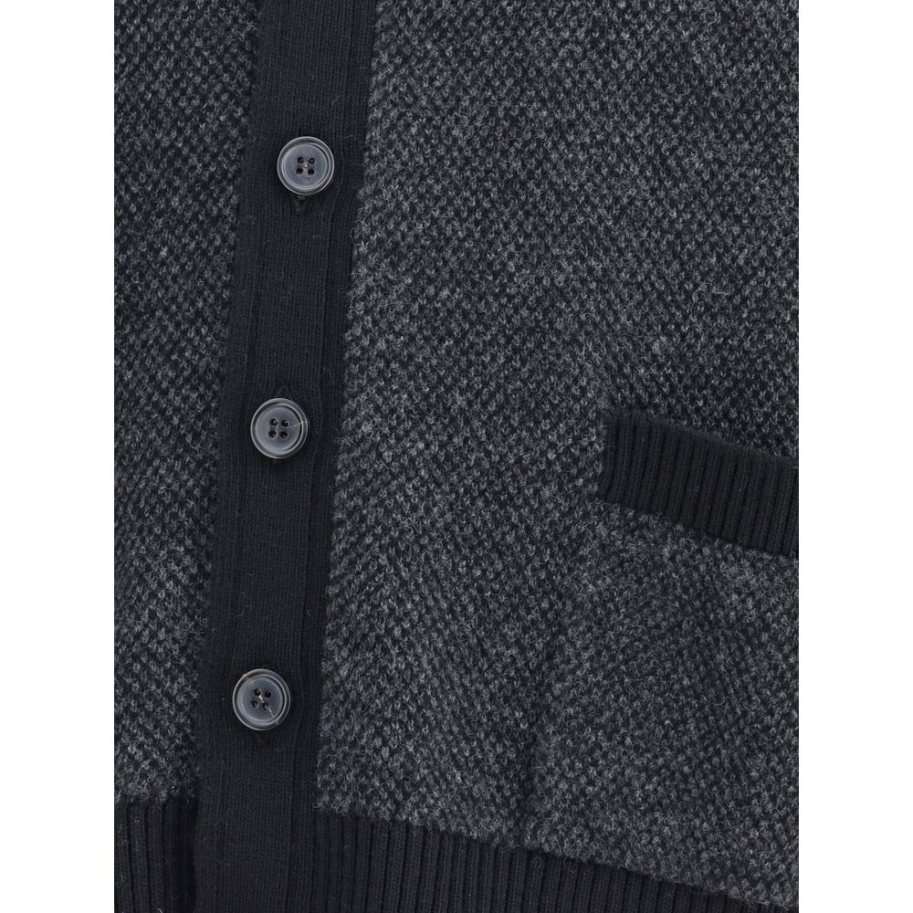 TEXTURED STITCH V NECK CARDIGAN IN WASHE