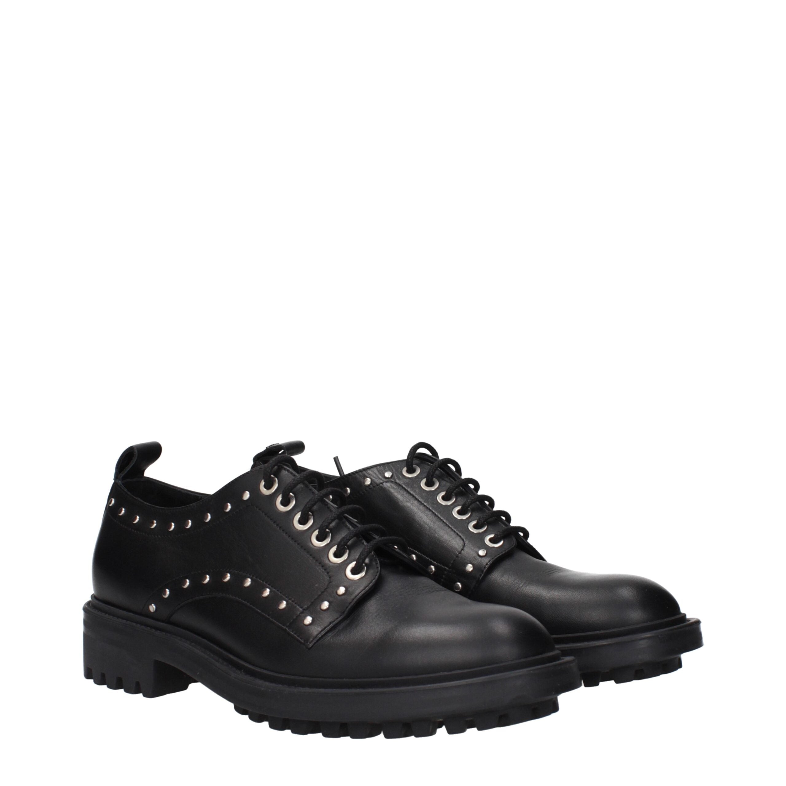 Black Leather Oxfords And Derbies