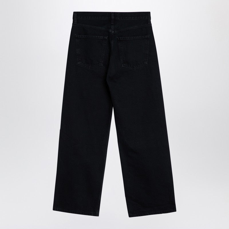 AGOLDE Wide black jeans in organic denim