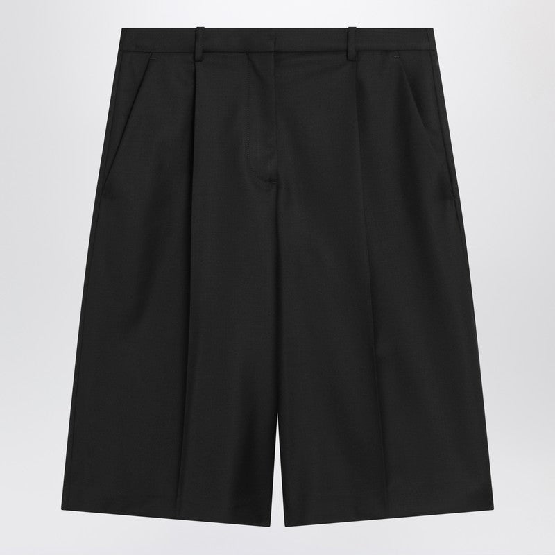 Loulou Studio Bermuda in black virgin wool