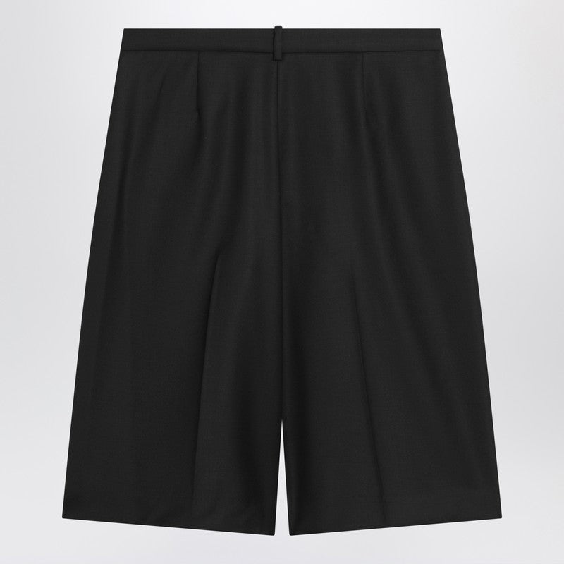 Loulou Studio Bermuda in black virgin wool