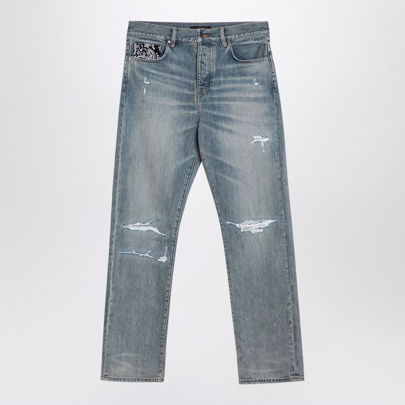AMIRI Straight jeans with rips Antique Indigo
