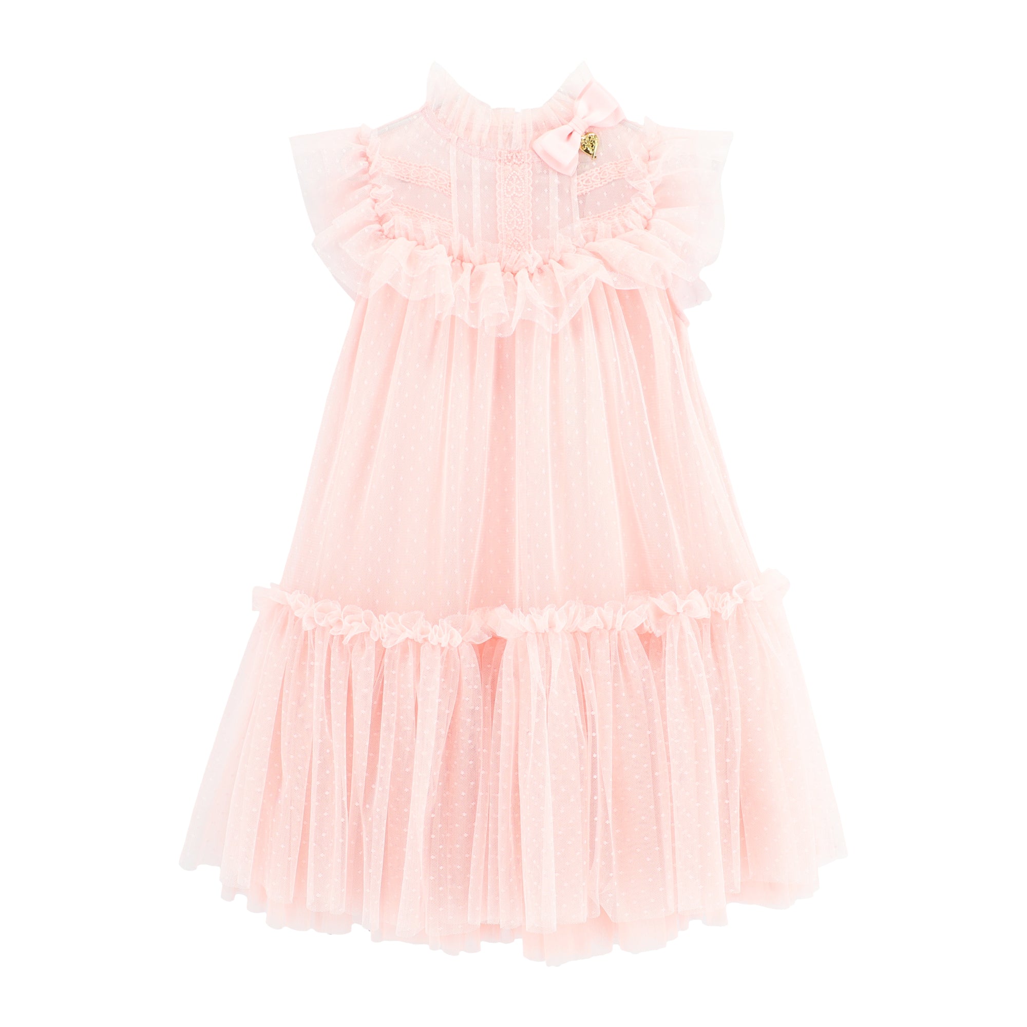 Andrea Spotted Tulle Dress Pale Pink