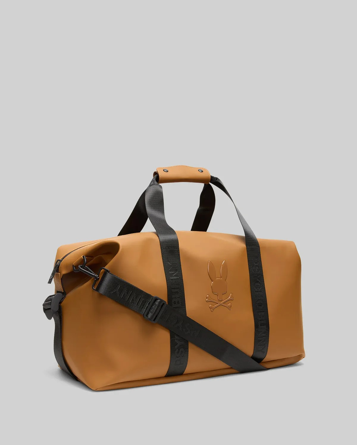 Psycho Bunny Men Duffle Bag in Tan Color