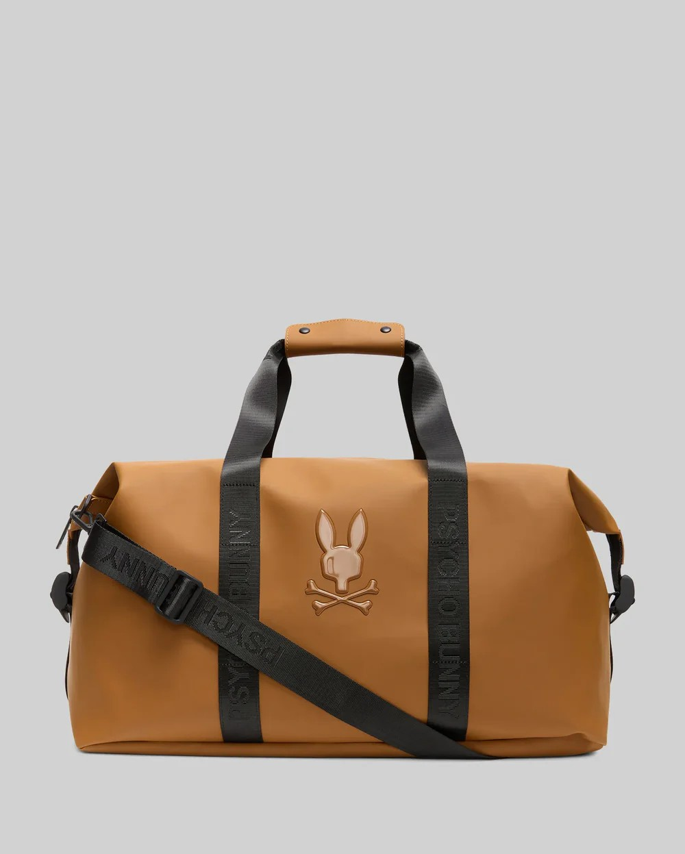 Psycho Bunny Men Duffle Bag in Tan Color