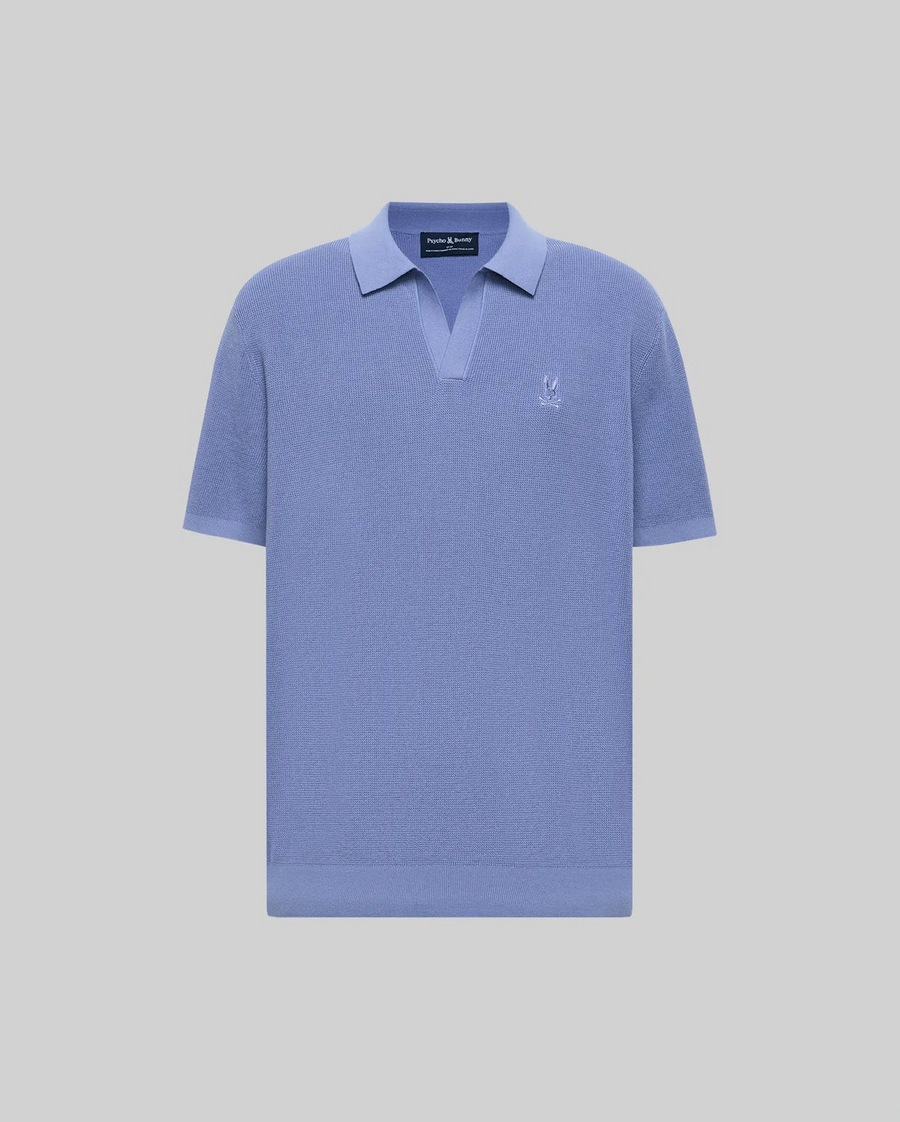 Psycho Bunny  Mens Leeton Johnny Collar Knit Polo