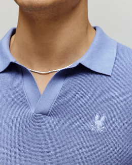 Psycho Bunny  Mens Leeton Johnny Collar Knit Polo