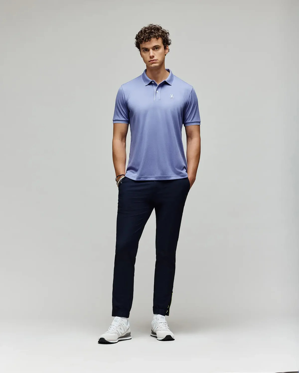 Mens Bryce Performance Ultra-soft Pique Polo T-shirt in Blue
