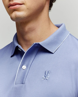 Mens Bryce Performance Ultra-soft Pique Polo T-shirt in Blue