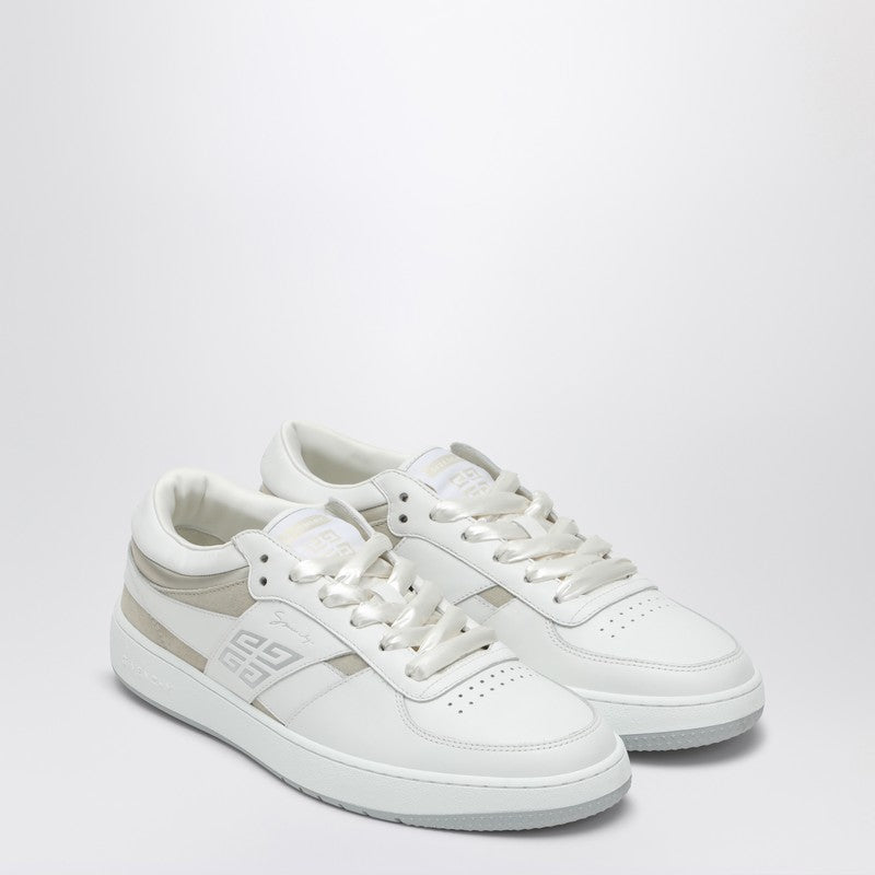 Givenchy White/beige leather and suede sneakers 4G