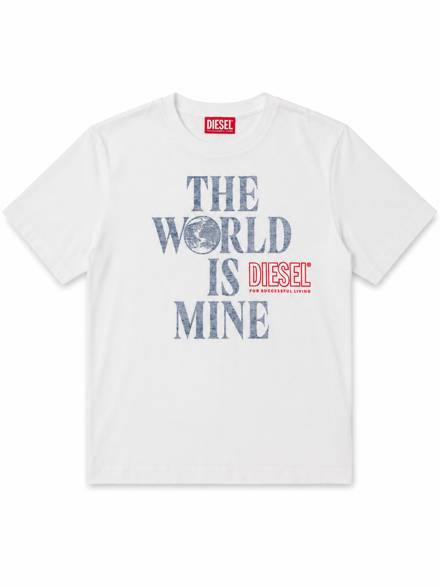 Diesel Kids Oversized 'The World Is Mine' Graphic T-Shirt